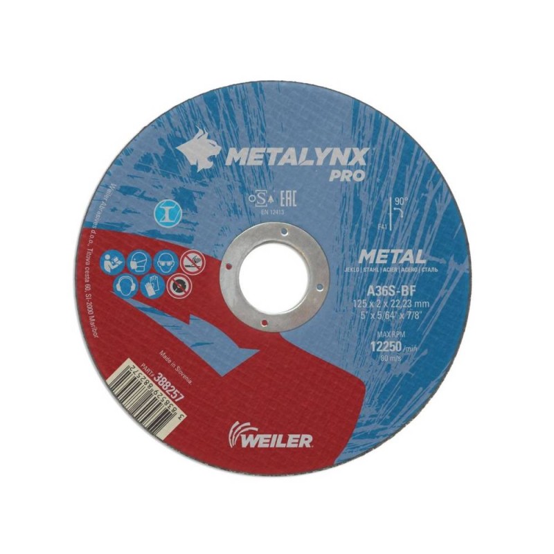 Disc abraziv de debitare, Professional Metal, 125x2.0 mm, Metalynx