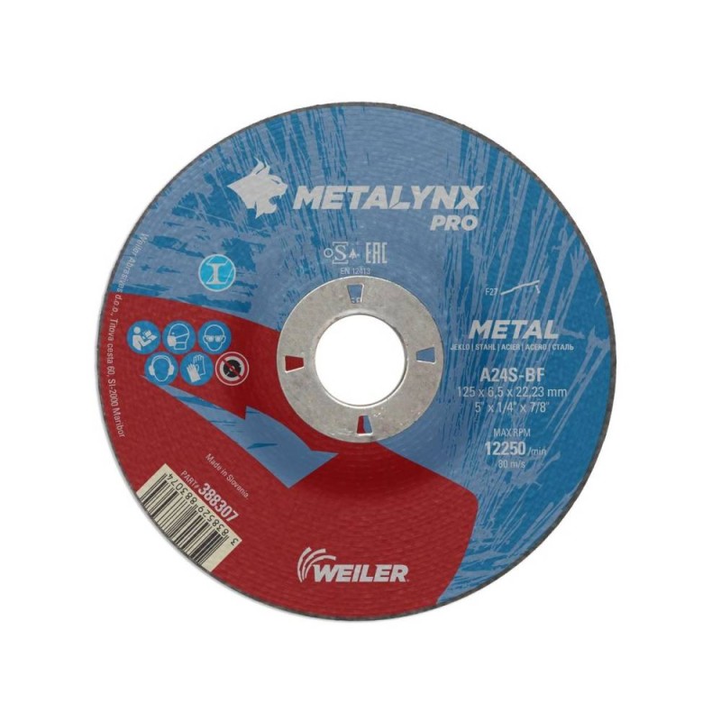 Disc abraziv pentru polizare, Professional Metal, 125x6.5 mm, Metalynx