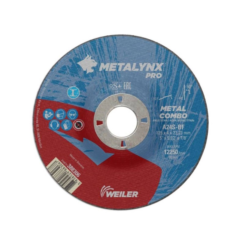 Disc abraziv pentru polizare, Professional Metal, 125x4.0 mm, Metalynx