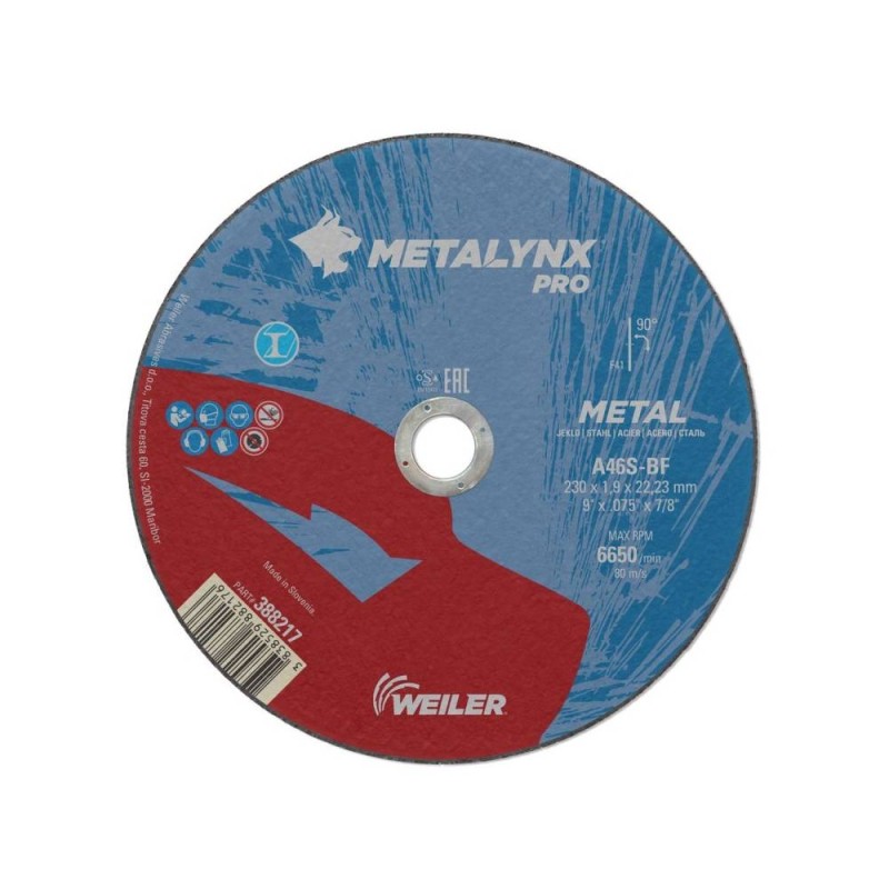 Disc abraziv de debitare, Professional Metal, 230x1.9 mm, Metalynx