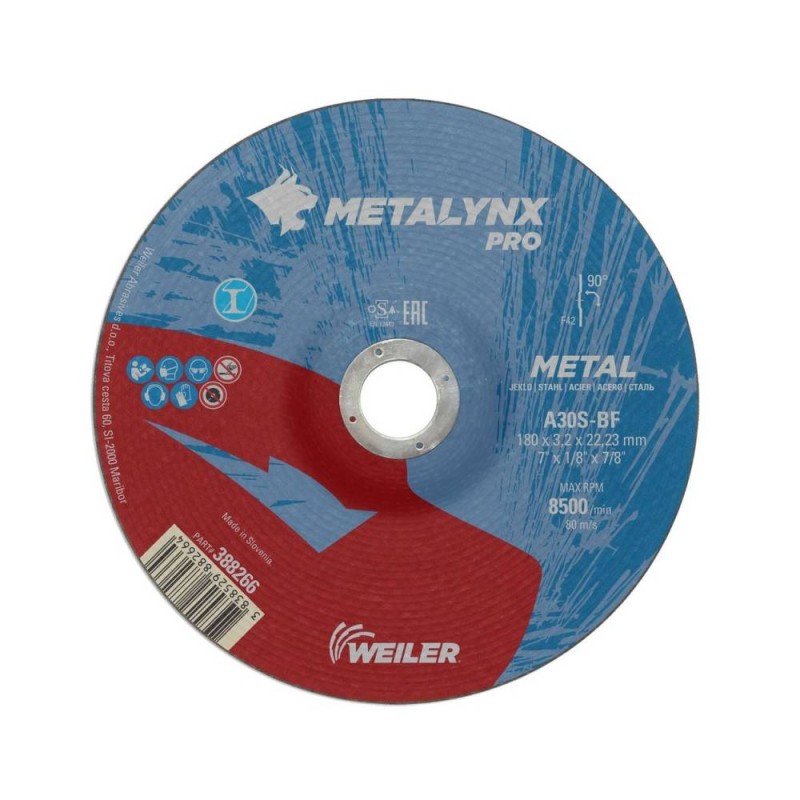 Disc abraziv de debitare metal, 180 x 3.0 mm, Metalynx Pro