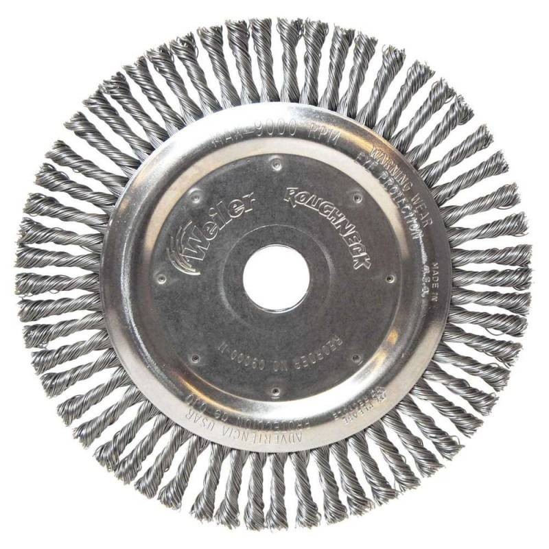 Perie de sarma disc cu toroane, 115 x 0.5 x 22.2 mm, inox, Weiler