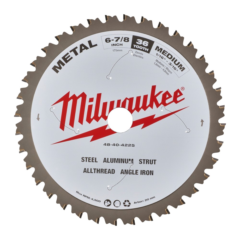 Disc fierastrau circular pentru metal CSB P M 174x20x1.65 x60, 174 mm, 20 mm, Milwaukee