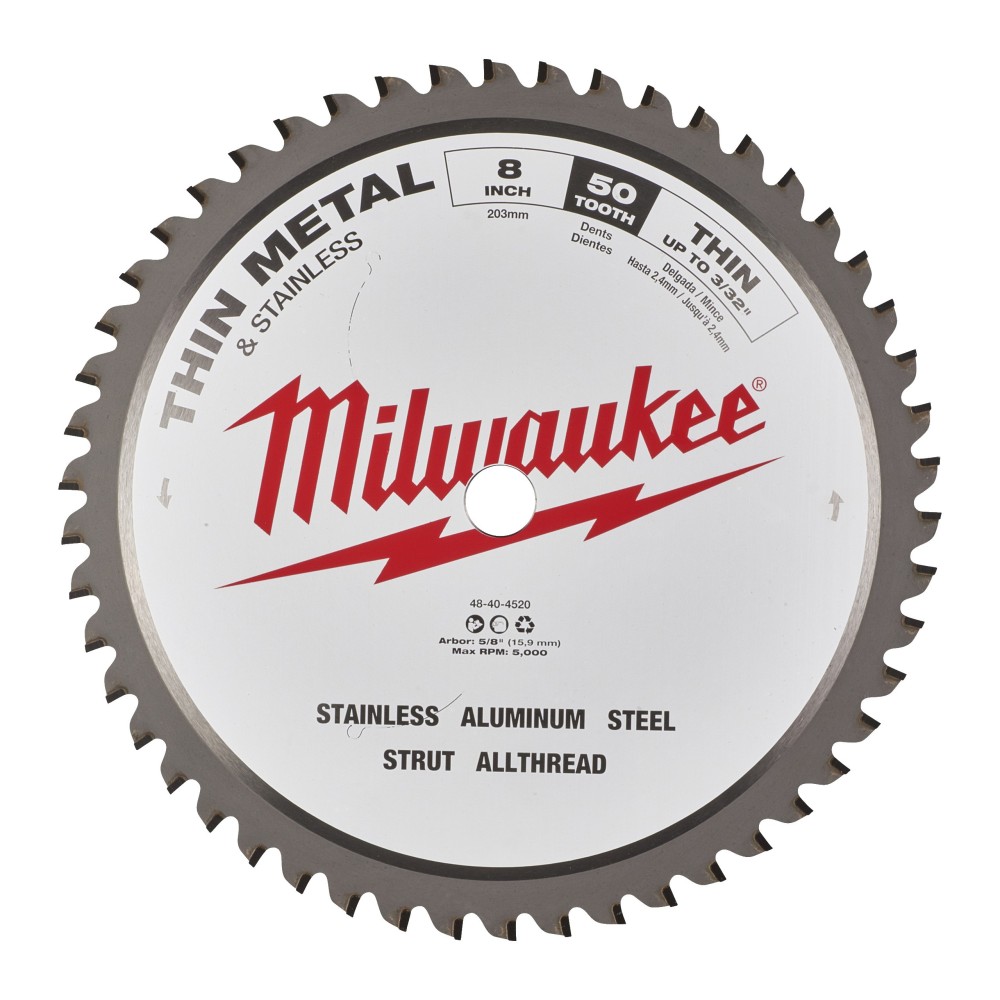 Disc fierastrau circular pentru taiere metal, D 15.87X203 mm, 50 dinti, Milwaukee