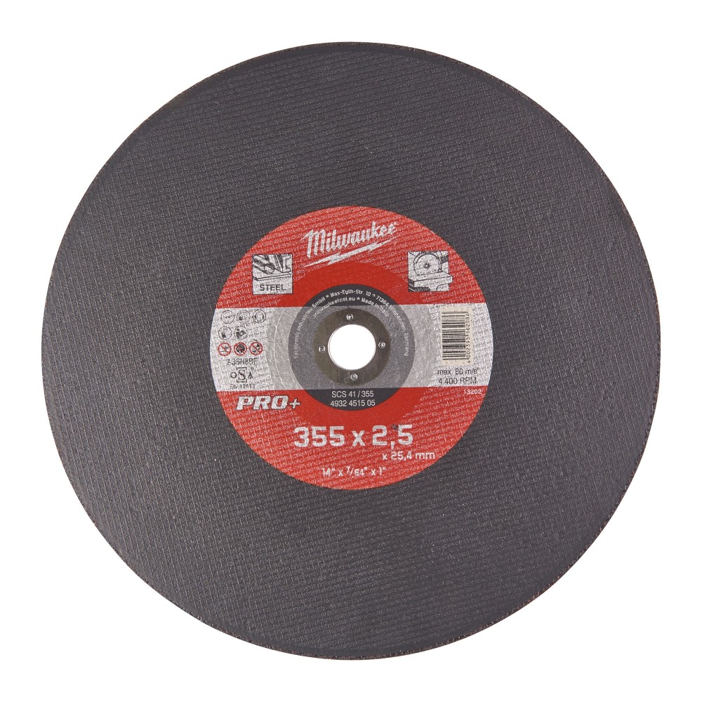 Disc debitare metal (comanda multiplu de10 buc), ⌀ 355 mm, ⌀25.4 mm diam.int., 2.5 mm grosime.