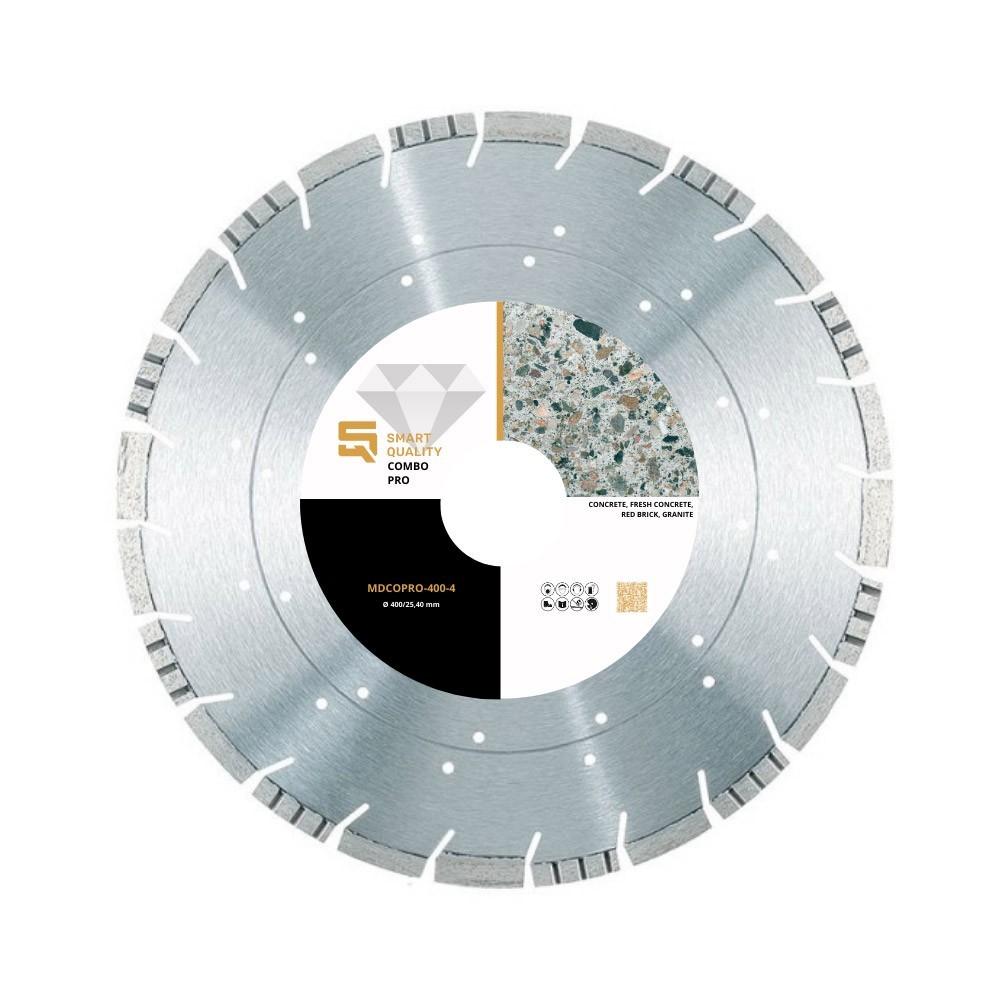 Disc diamantat ComboPRO 400x25,4 mm, pentru caramida si asfalt, Smart Quality