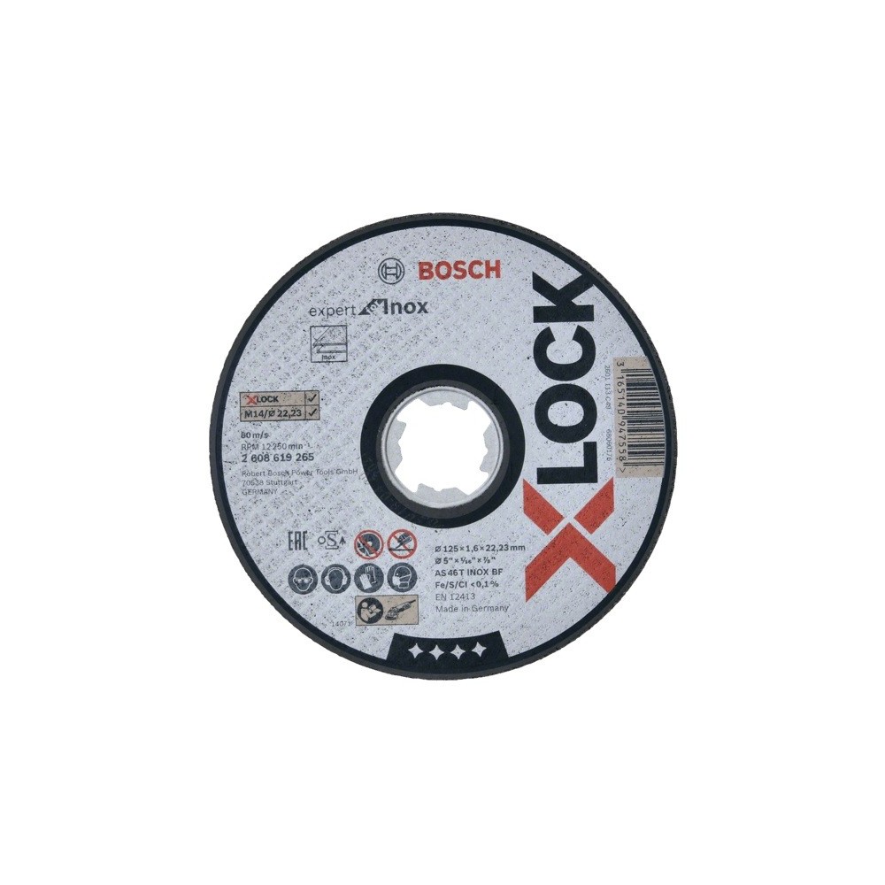 Disc abraziv debitare X-Lock 125x1.6mm Expert for Inox Straight Cutting, Bosch