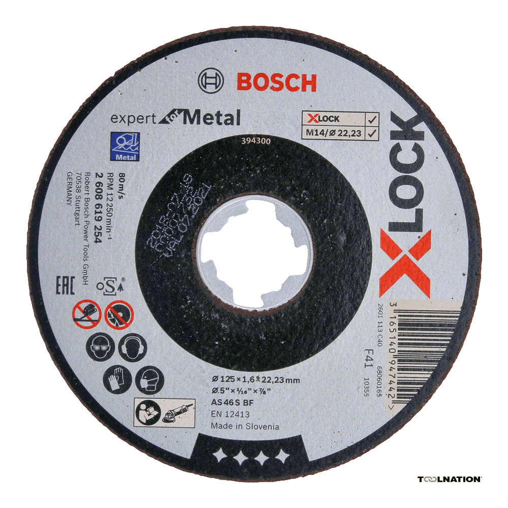 Disc abraziv debitare X-Lock 125x1.6mm Expert for Metal Straight Cutting, Bosch