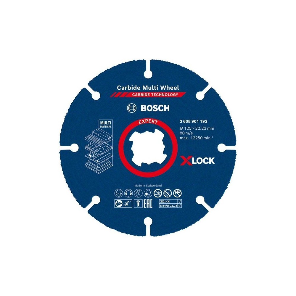 Disc de taiere Carbide MultiWheel 125mm X-lock, Bosch