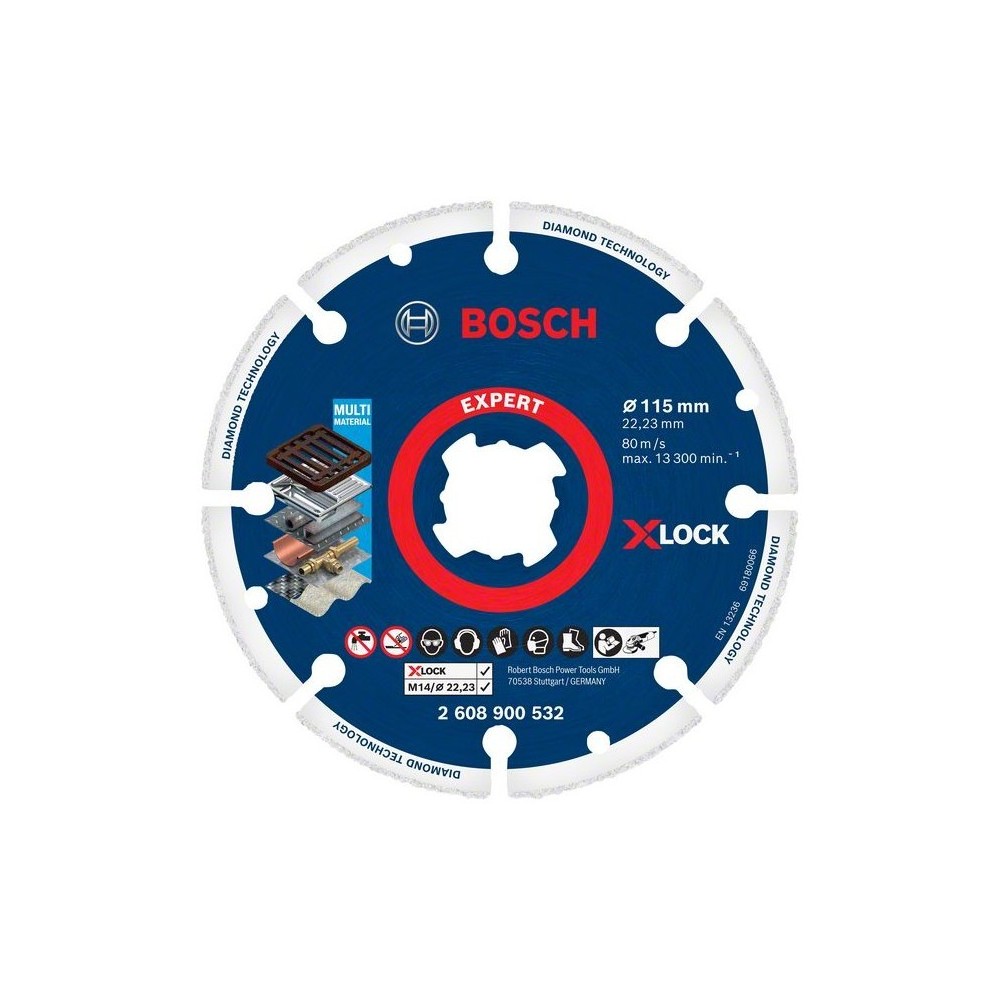Disc diamantat pentru metal 115x22.23 X-lock Expert, Bosch