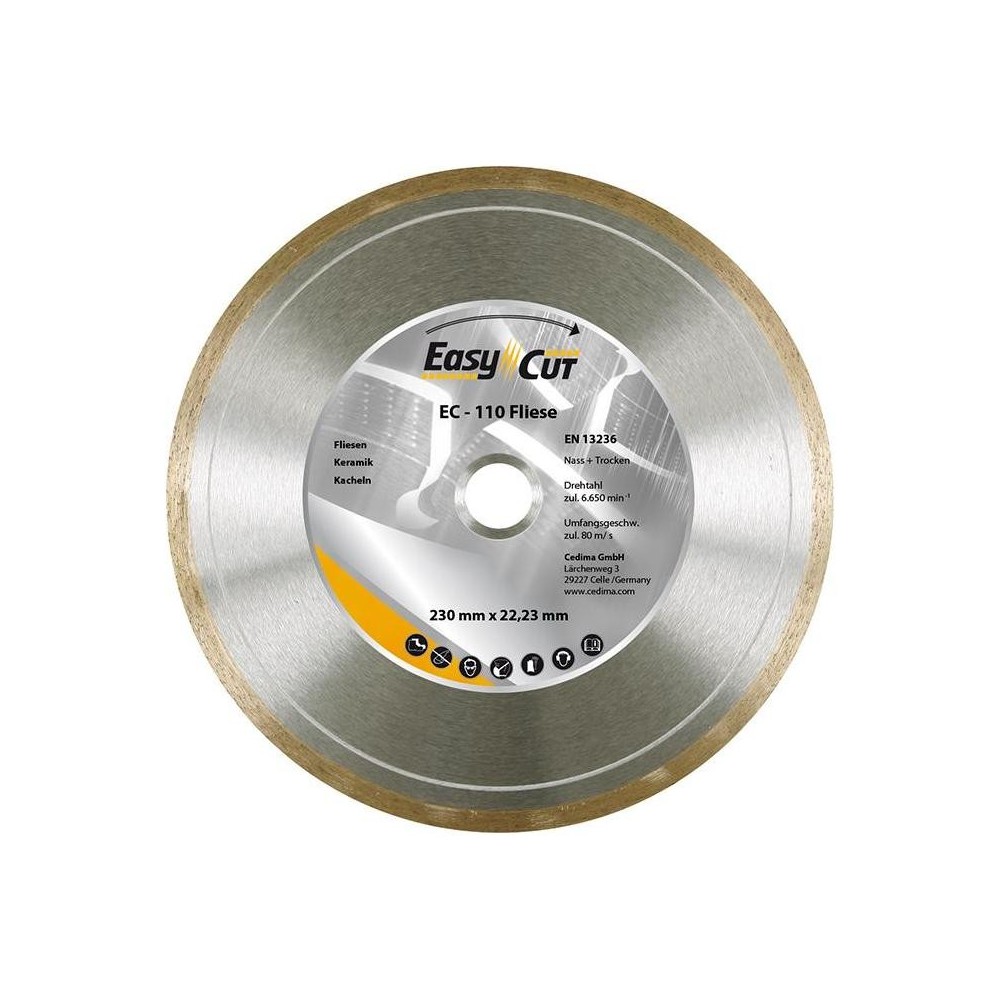 Disc de taiere diamantat EC-110, 115x1.5x7x22.23mm, Cedima