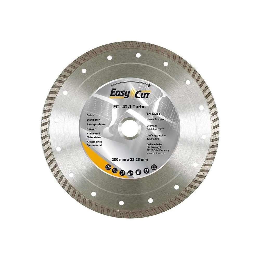 Disc de taiere diamantat EC-42.1, 115x2.2x10x22.23mm, Cedima
