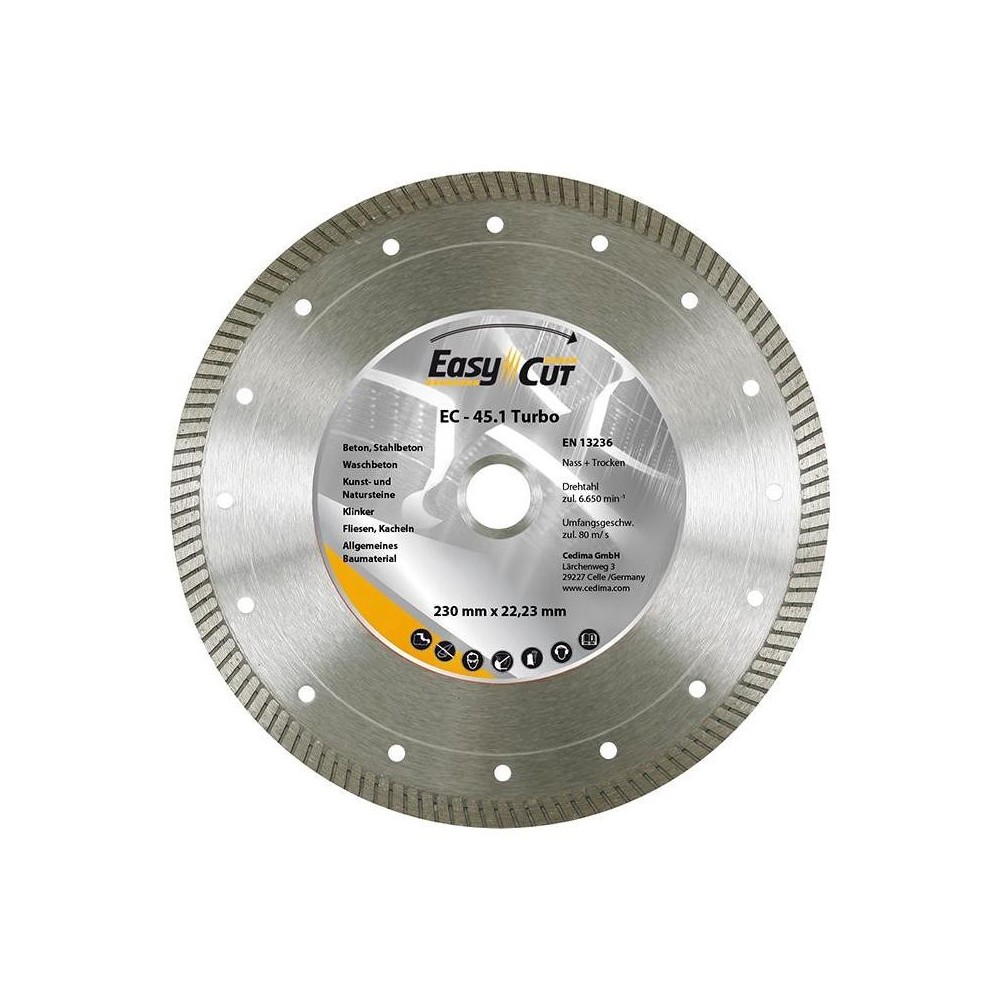 Disc de taiere diamantat EC-45.1, 115x1.2x10x22.23mm, Cedima