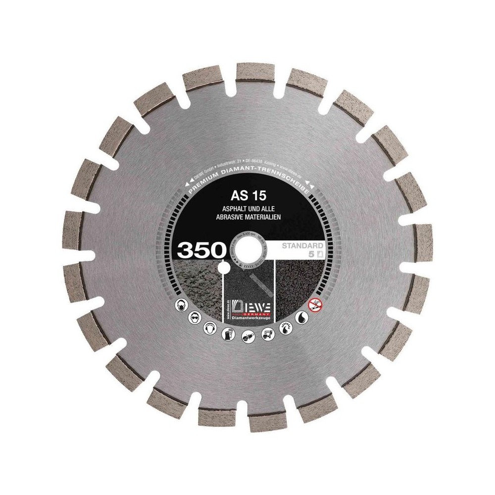 Disc diamantat AS15, Ø400x20mm, pentru Asfalt, Materiale abrazive, Diewe