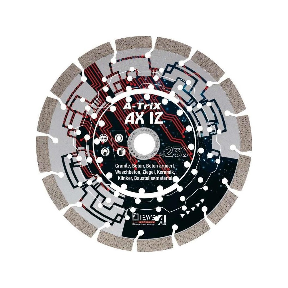 Disc diamantat A-Trix AX12, Ø115x22.23mm, pentru Granit, Piatra naturala, beton armat, Diewe