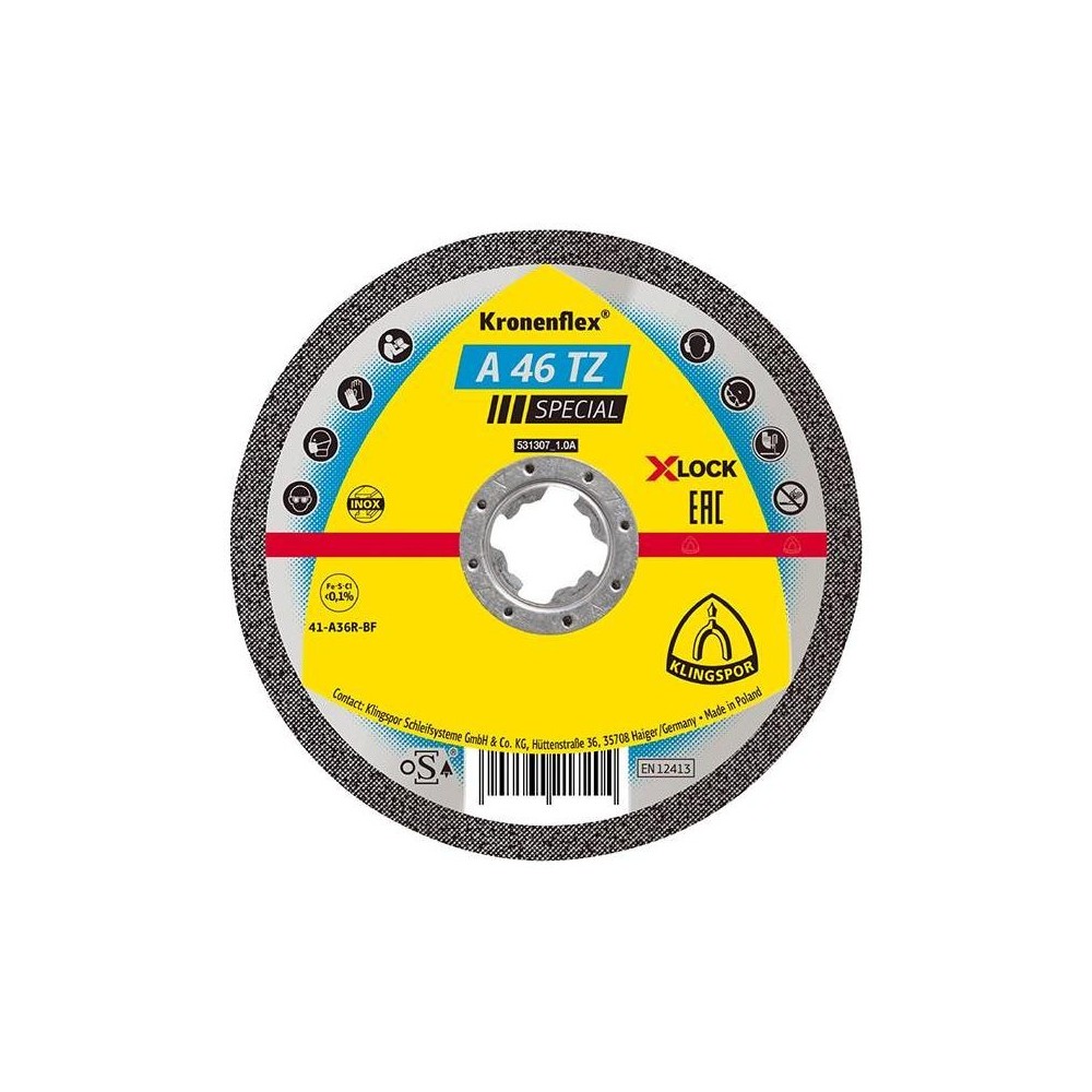 Disc de taiere A46TZ X-LOCK 125x1.6mm, Klingspor