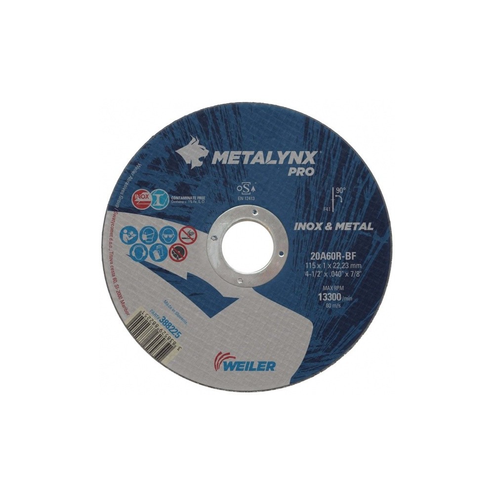 Disc abraziv debitare 125x1.0mm inox, Metalynx