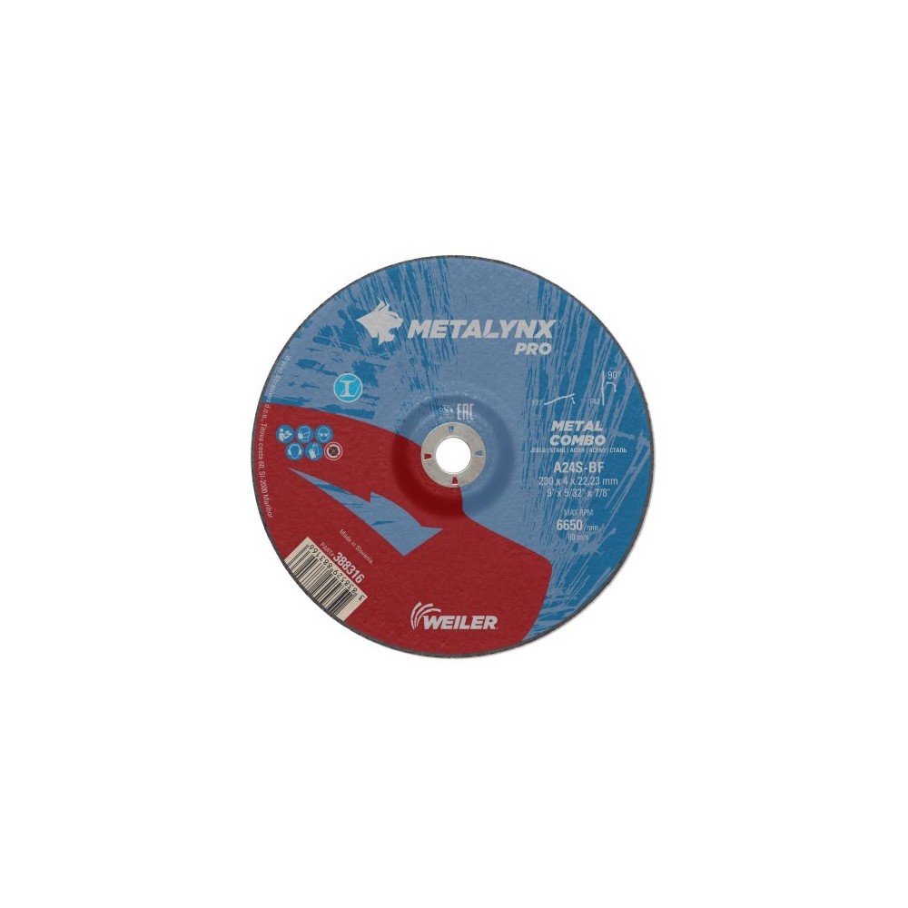 Disc abraziv debitare Extra 125x1.2 mm inox+ metal, Metalynx