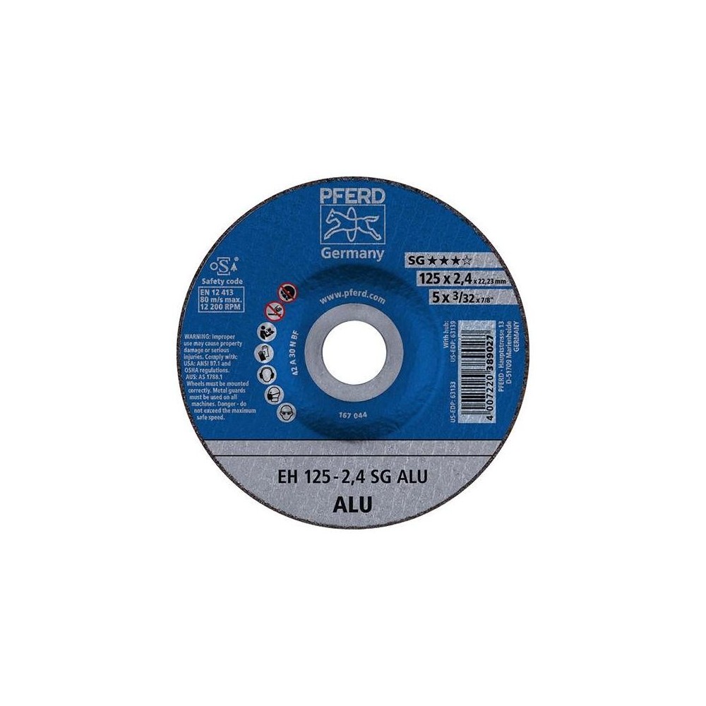 Disc de debitare pentru aluminiu A30NSG 125x2.4mm, Pferd