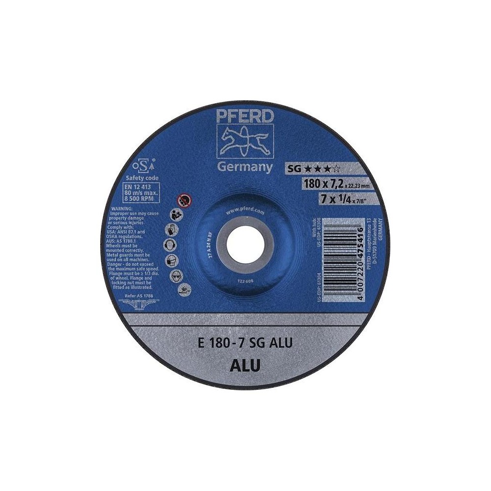 Disc de slefuit pentru aluminiu A24NSG 125x7.2mm, Pferd