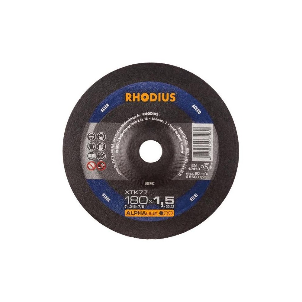 Disc de debitatare XTK77 180x1.5mm, Rhodius