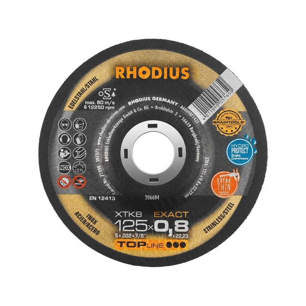 Disc de debitatare XTK8 EXACT 125 x 0.8mm, Rhodius