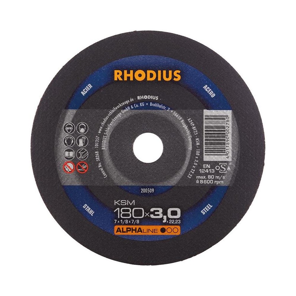 Disc de taiere KSM 180 x 3.0mm, Rhodius