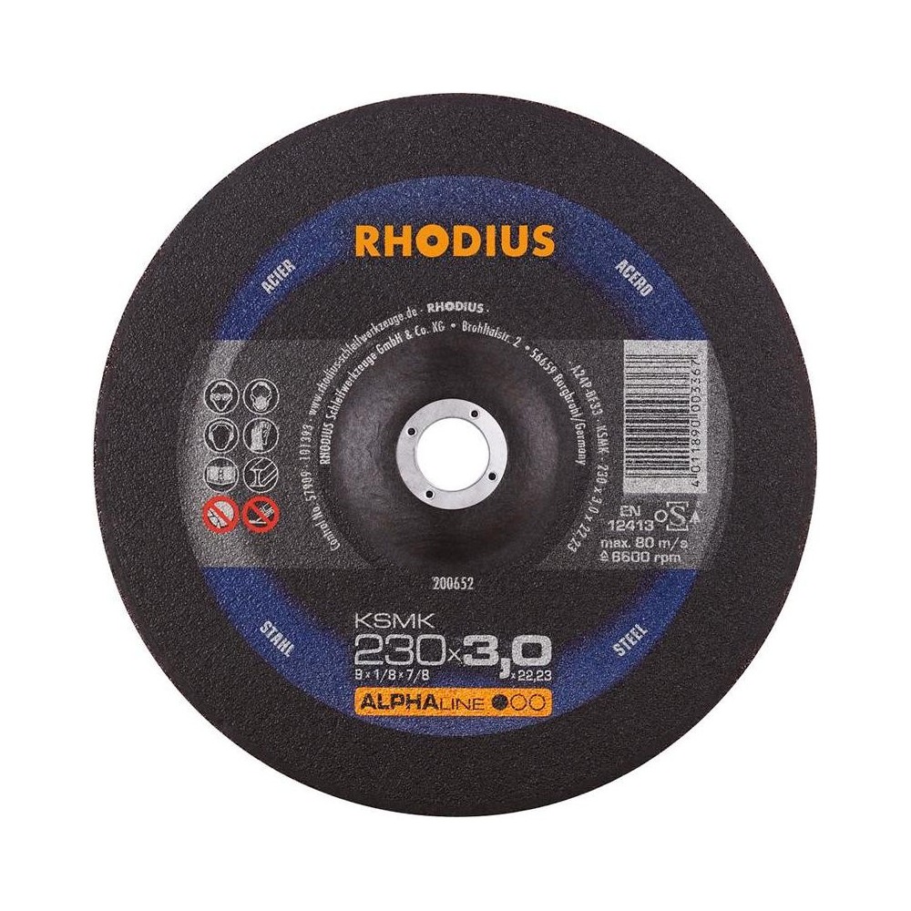 Disc de taiere KSMK 230x3.0mm patrat, Rhodius