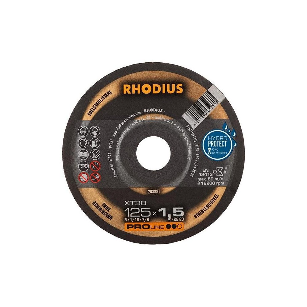 Disc de taiere XT38 125x1.5mm, Rhodius
