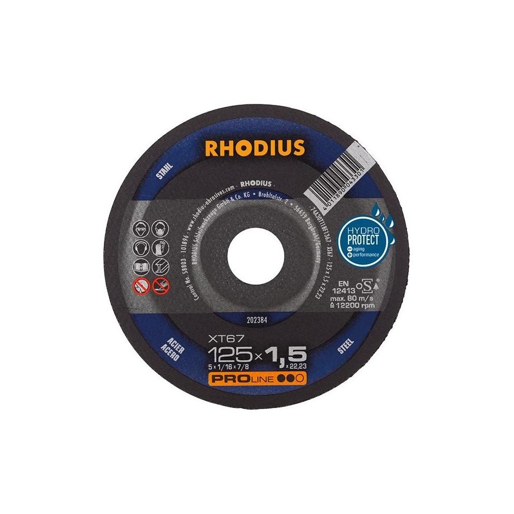 Disc de taiere XT67 125x1.5mm, Rhodius