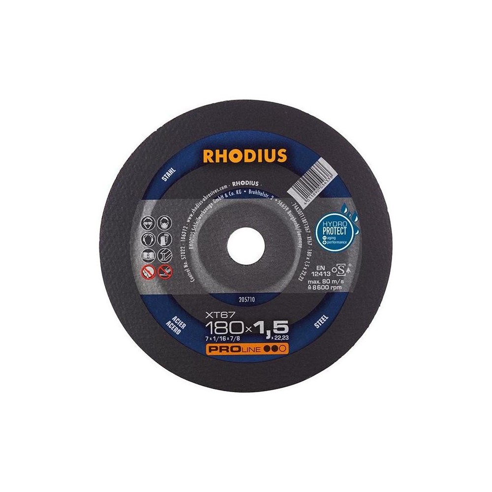 Disc de taiere XT67 180x1.5mm, Rhodius
