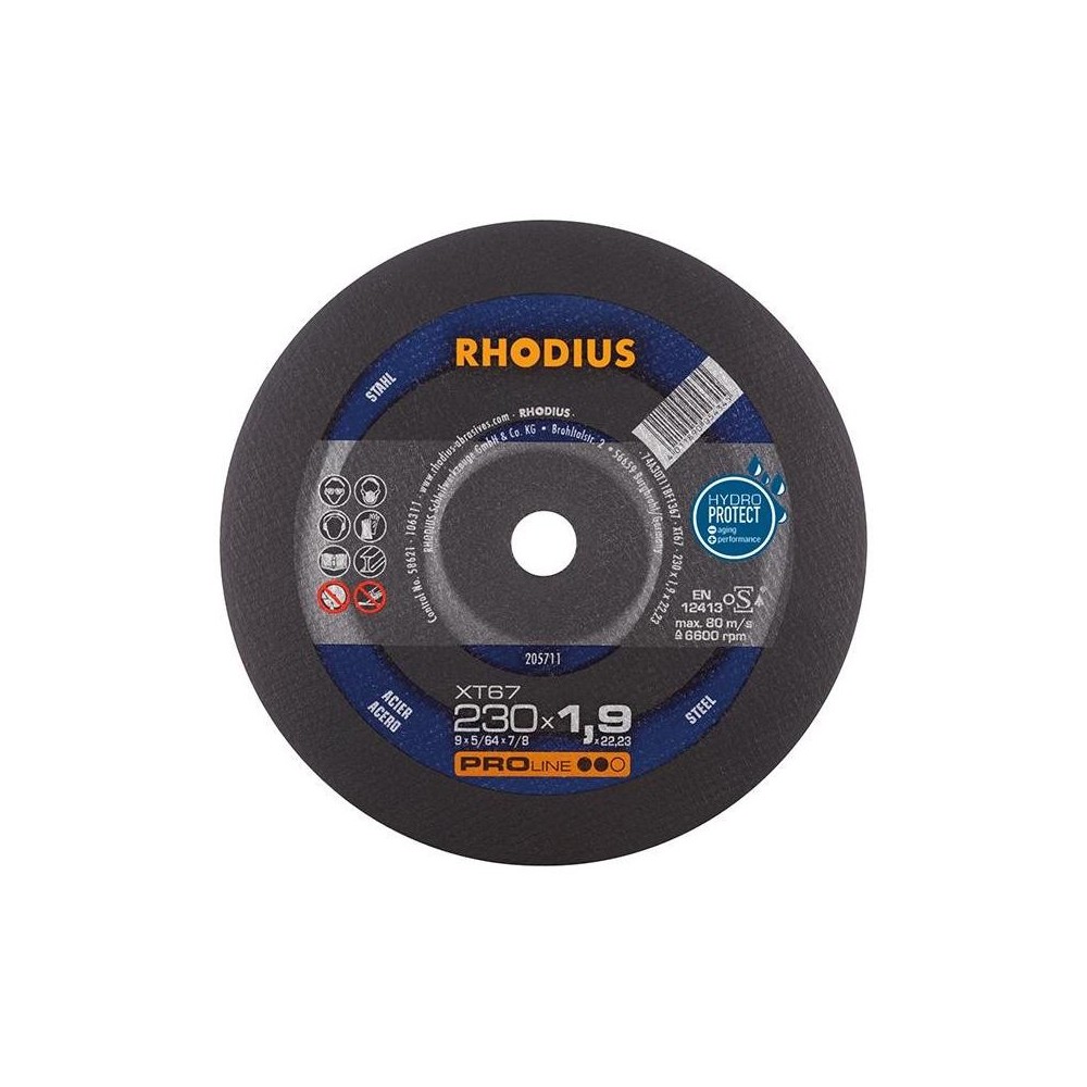 Disc de taiere XT67 230x1.9mm, Rhodius