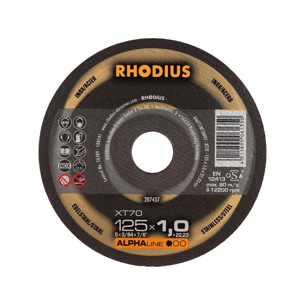 Disc de taiere XT70 115x1.5mm, Rhodius