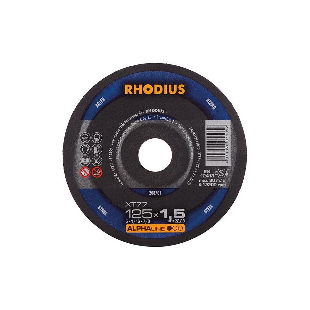 Disc de taiere XT77 125x1.5mm, Rhodius