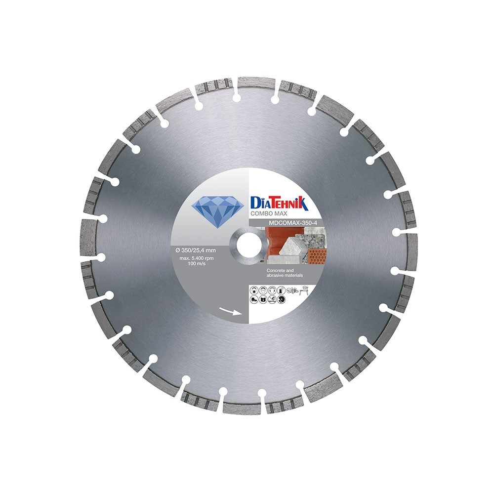 Disc diamantat ComboMAX 350x30/25.4mm pentru diverse materiale, Smart Quality