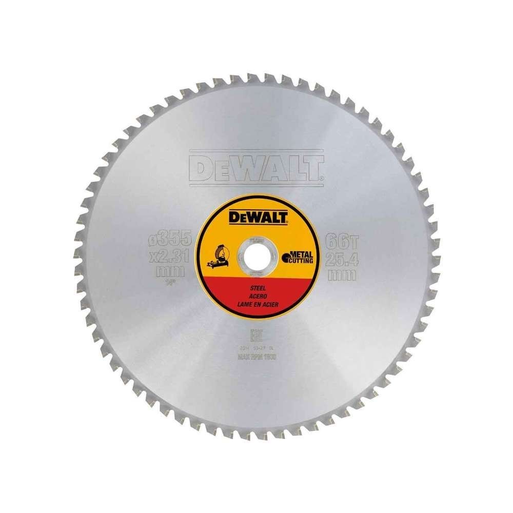 Panza fierastrau circular pentru metal 355x25.4mm, 66 dinti, DeWALT