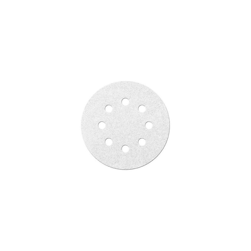 Disc abraziv velcro alb 125mm, K120, 8 gauri, 6 bucati, Fortis