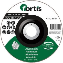 Disc de polizat pentru aluminiu, nemetale 115x6.0mm, Fortis