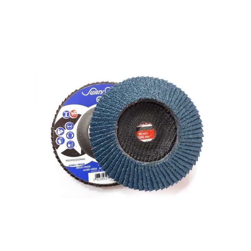 Disc abraziv lamelar Professional 115x22.23, Z80, metal/inox, Swaty Comet