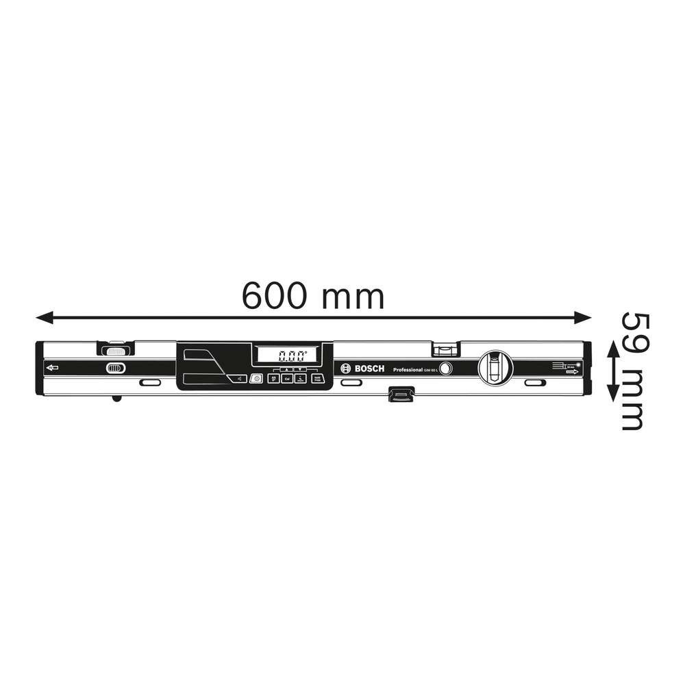Clinometru digital 60cm 0°–360° ±0.05°, GIM 60 L, Bosch