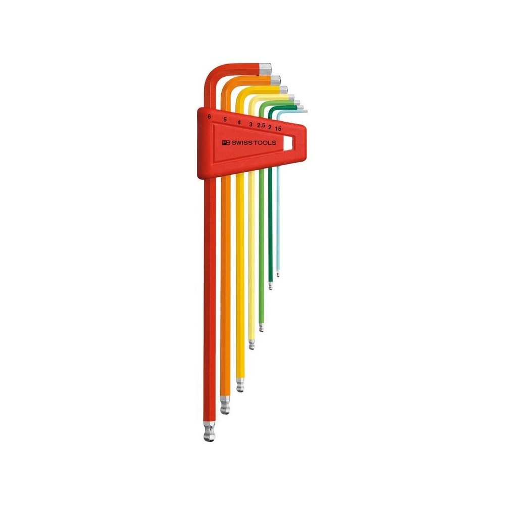 Set chei imbus 1.5-6mm Rainbow cap cu bila, 7 piese, PB Swiss Tools