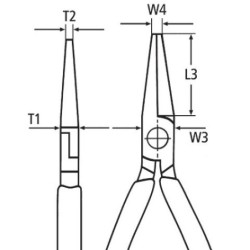 Patent cu varf semirotund, 160 mm, Knipex