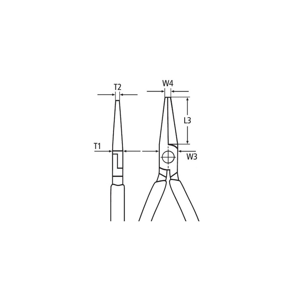 Patent cu varf semirotund, 160 mm, Knipex