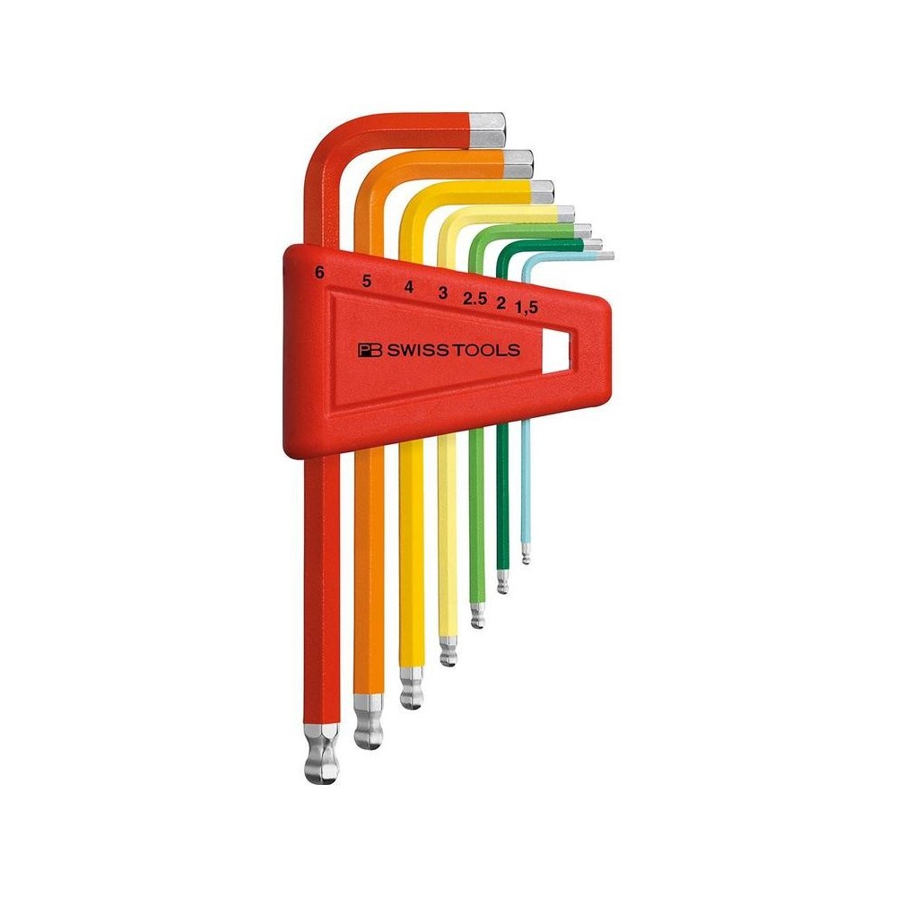 Set surubelnite decalate 1,5-6mm Rainbow cap cu bila, 7 piese, PB Swiss Tools
