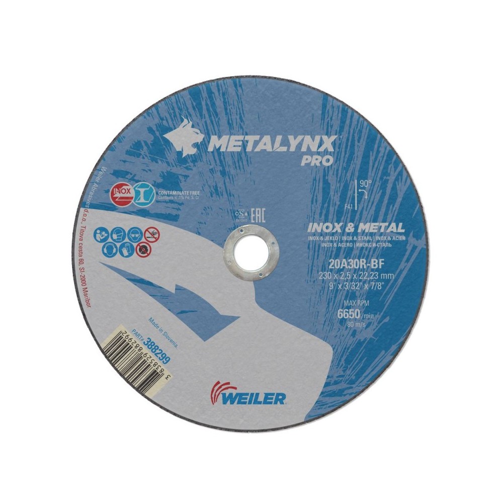 Disc abraziv de debitare Swaty Comet Professional Inox, 230x2.5 mm