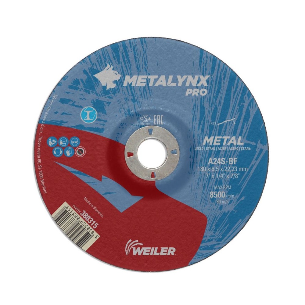 Disc abraziv pentru polizare Swaty Comet Professional Metal, 180x6.0 mm