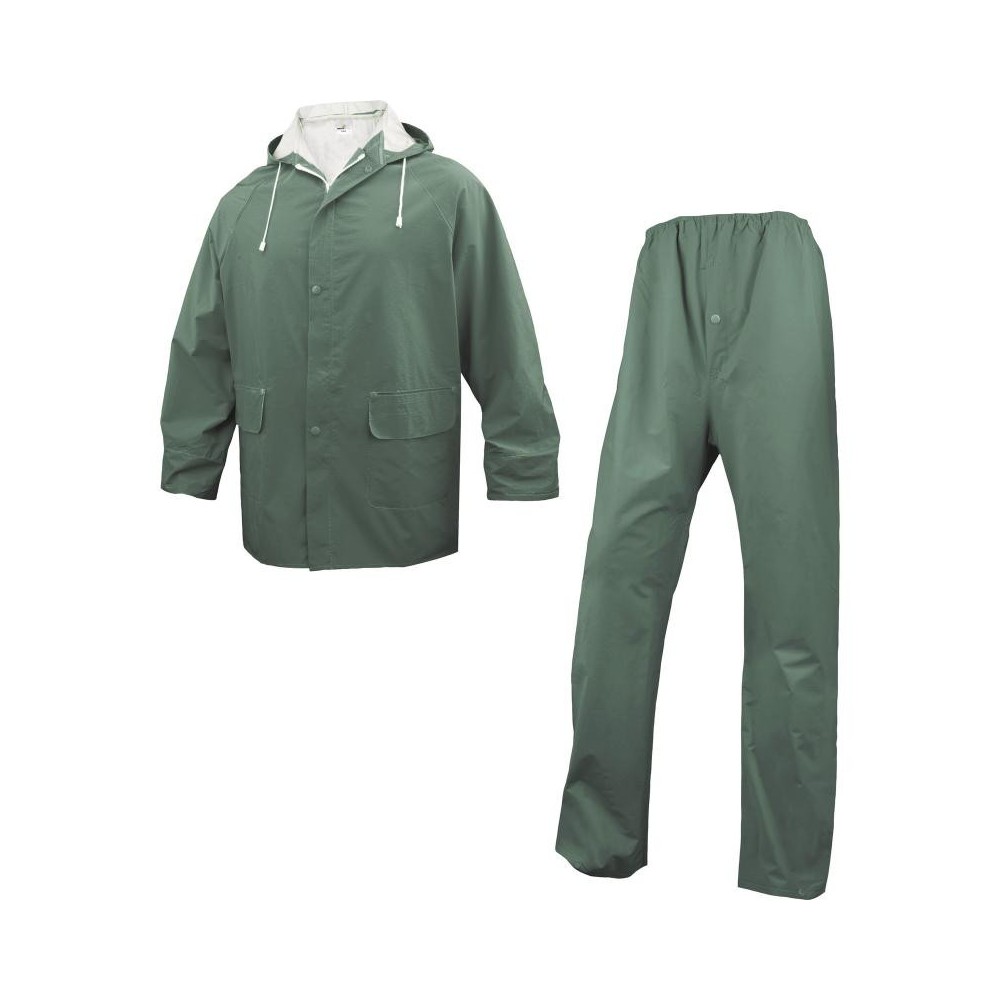 Costum ploaie jacheta si pantalon verde mas.XL, Delta Plus