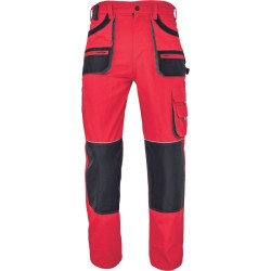 Pantaloni de lucru CARL BE-01-003, rosu/negru, mas. 48,...