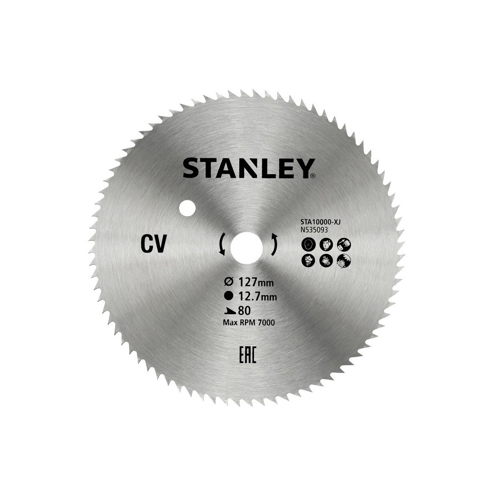 Disc din otel pentru fierastrau circular 127x12.7mm, 80 dinti, Stanley