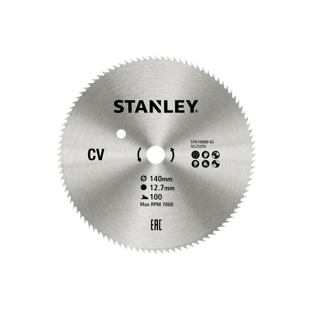 Disc din otel pentru fierastrau circular 140x12.7mm, 100 dinti, Stanley